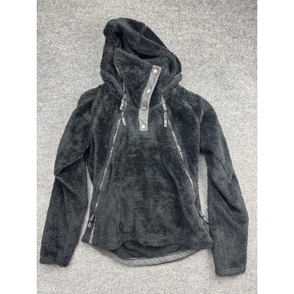 Kuhl Pullover Womens Small Gray Flight Sherpa Fleece Hoodie Half Snap‎ Jacket